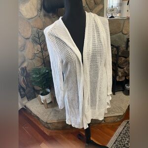 Premise White Open-Knit Cardigan